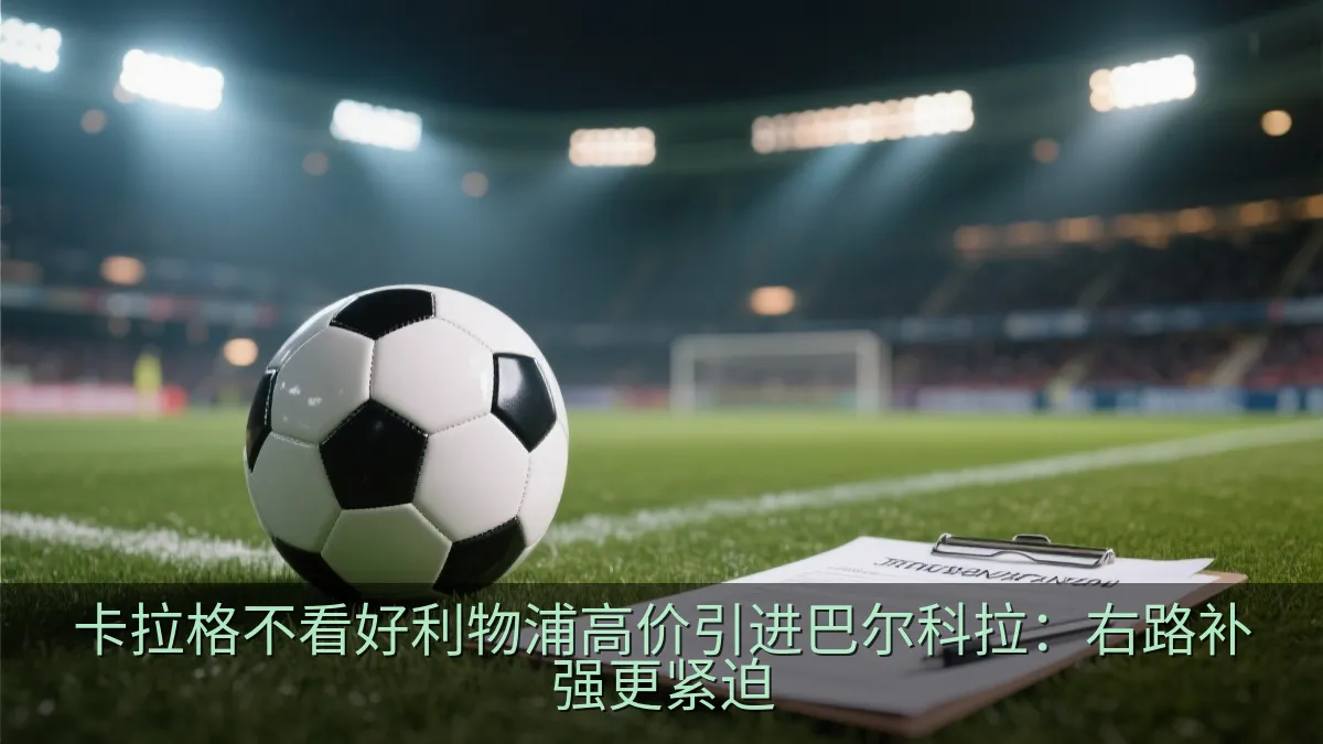 足球转会窗口概念画面，球场灯光与签约文件