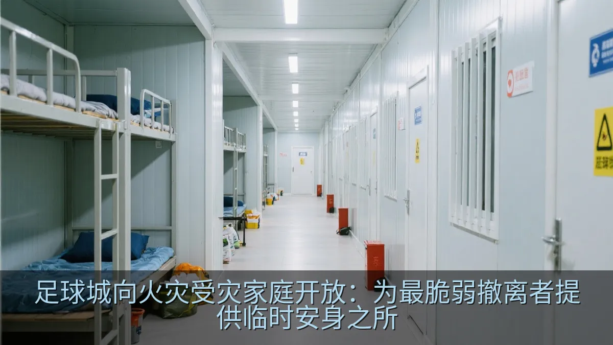 足球城向火灾受灾家庭开放：为最脆弱撤离者提供临时安身之所